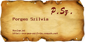 Porges Szilvia névjegykártya