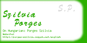 szilvia porges business card